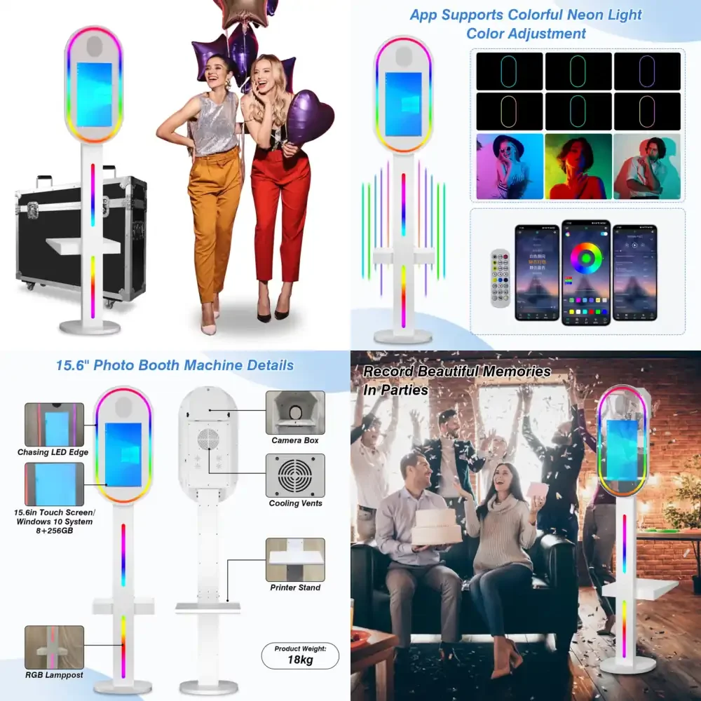 

Touch Screen SLR DSLR Camera Photo Booth High Resolution Touchscreen Instant Print Remote Control Lightweight Portable