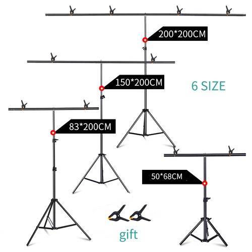 Imagen 1 del producto Soporte de fondo de fotografía en forma de T, sistema de soporte ajustable para estudio fotográfico, pantalla verde, accesorios de fondo Chromakey