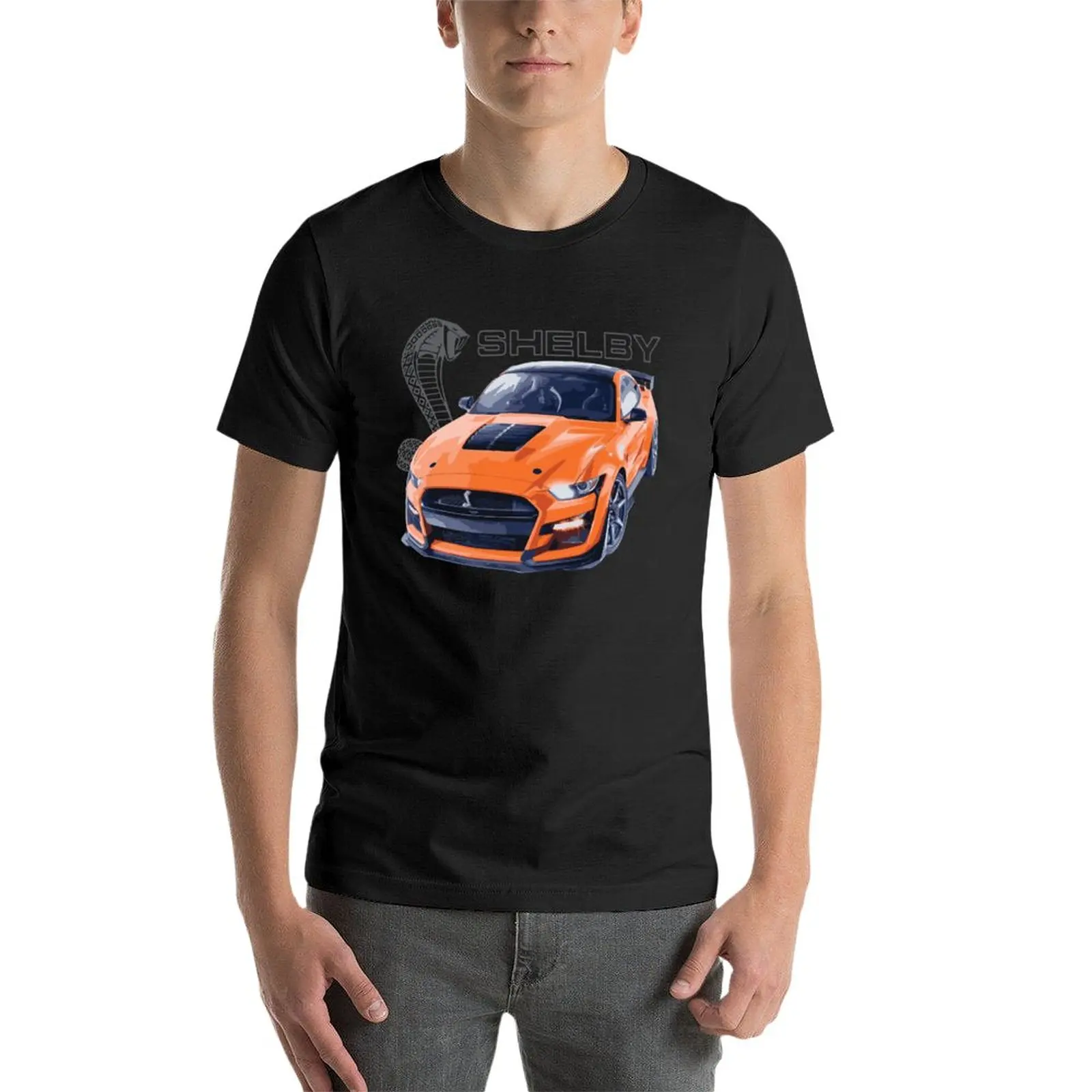 New GT500 Mustang shelby cobra twister orange T-Shirt sublime t shirt Short t-shirt heavy weight t shirts for men