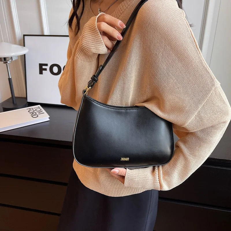 Fashion Armpit Shoulder Bag Retro Luxury Brand Female Underarm Bag Cowhide Women's High-end Designer Shoulder Bag