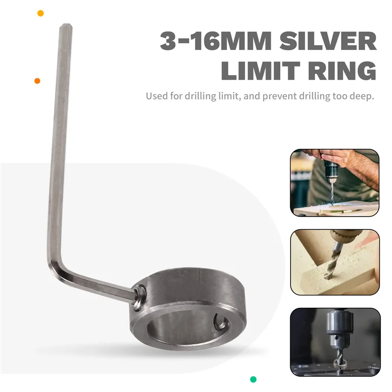 Collare per punte di arresto con profondità ABZV per trapani da 3-16 mm - Anello limite per set di punte da trapano per una perforazione accurata