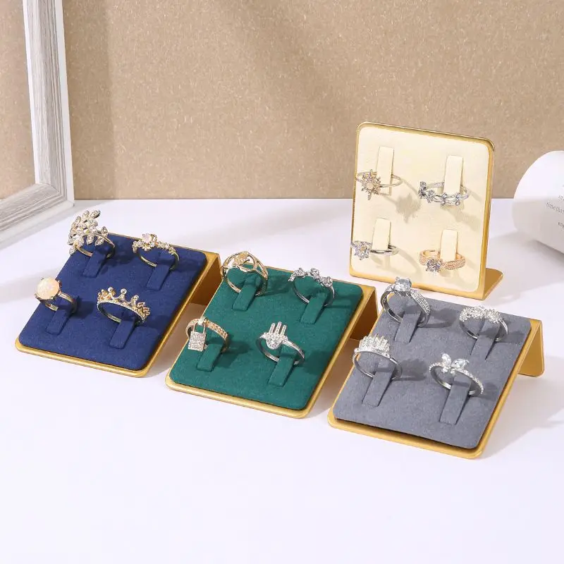 

Fashion Jewelry Organizer Metal Purple Gray Earring Holder Rings Show Rack Women Jewelry Storage Shelf