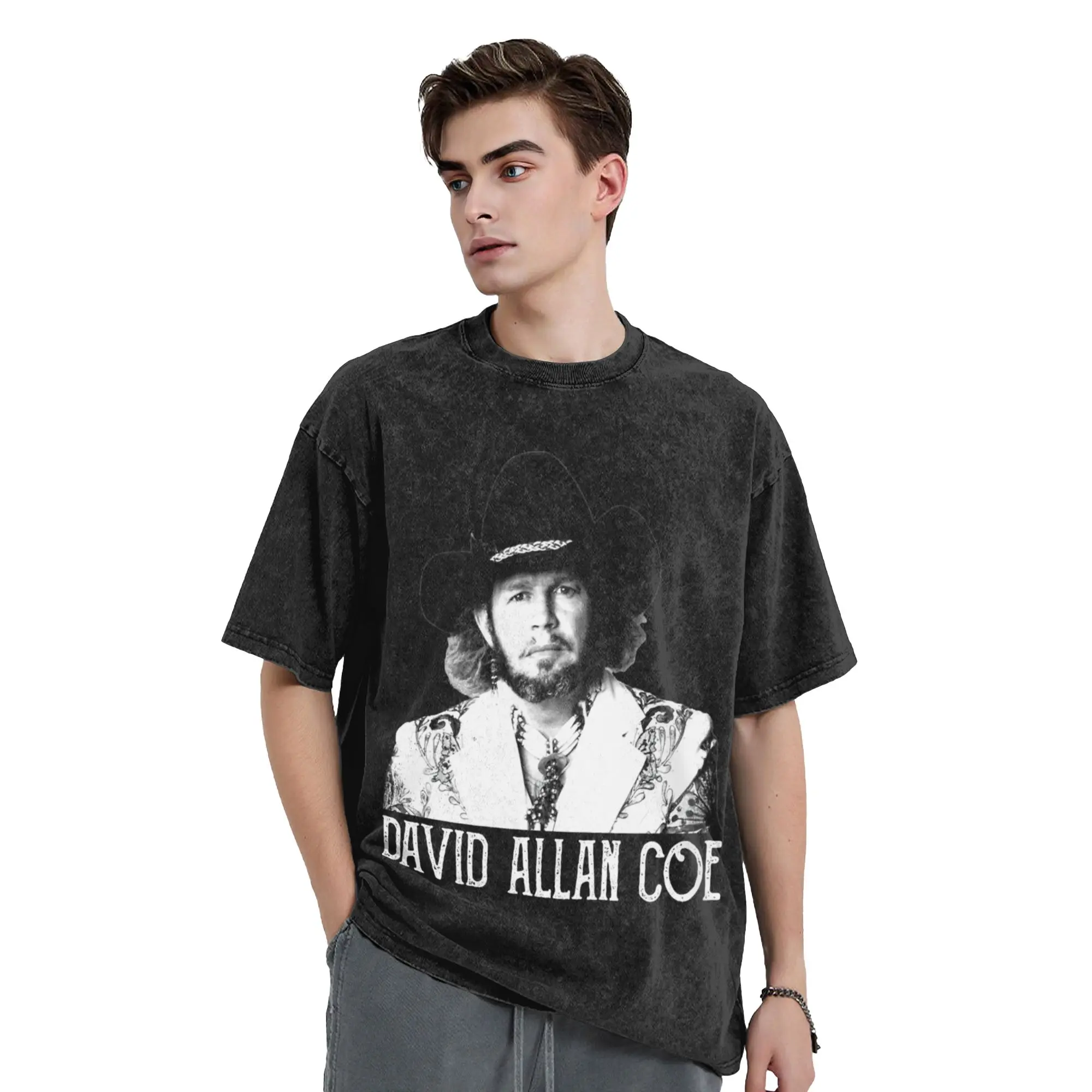 Camisetas Opa Of The Birthday Looked At The Wolf de David Allan Coe, camiseta estilo Hip Hop lavada Harajuku, camisetas para hombres y mujeres, camisetas Streetwear