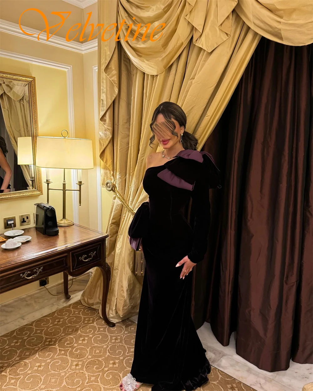 

Customized Luxury Jersey Evening Dress Exquisite One Shoulder Sweep Train Prom Dresses Modern Bow Special Occasion Gowns