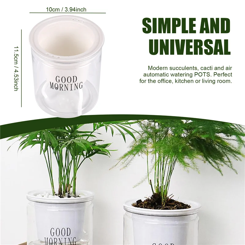 

Self-Watering Flowerpot Automatic Water Absorption Succulent Aquaculture Transparent Round Plastic Hydroponic Flowerpot-ABHG