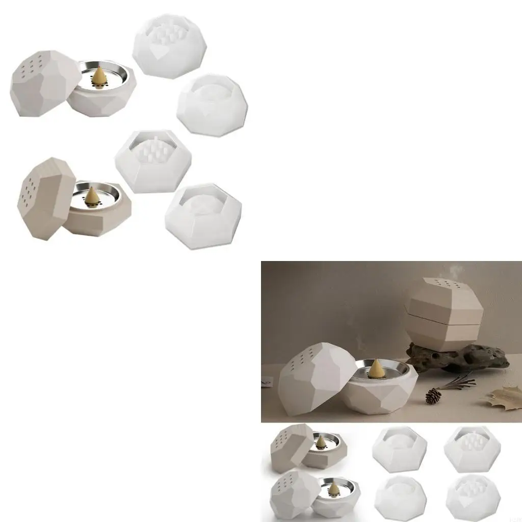 Silicone Mold Concrete Incenses Burners Box Molds DIYs Handmade Cup Jewelry Storage Box Cement Plaster Resin Mould