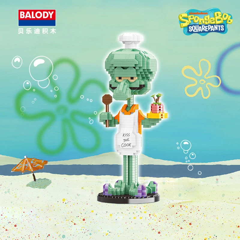 Bloques de construcción de Bob Esponja para niños, Bob Esponja, Calamardo, SquarePants, Patricio, estrella, Capitán Eugenio, Gary, modelo de tentáculos de caracol, juegos de juguetes, regalos, nuevo