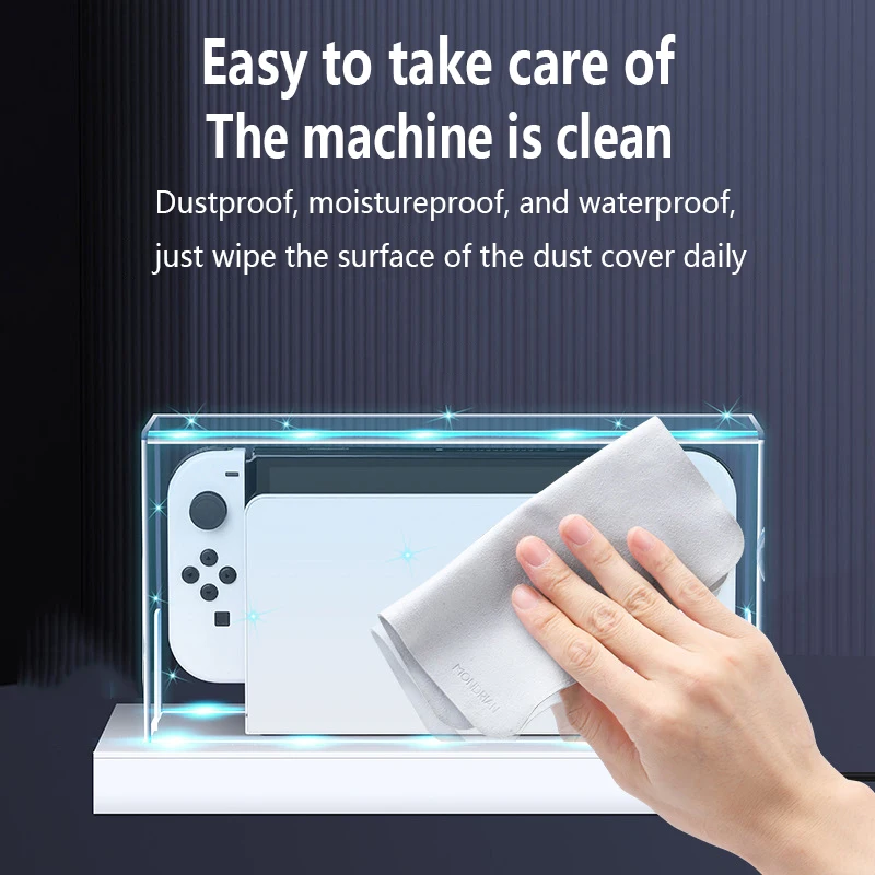 قاعدة عرض انبعاث للضوء لنينتندو سويتش/Oled غطاء مقاوم للغبار التحكم المجاني التبديل وحدة التحكم الاكريليك قذيفة لعبة وحدة التحكم