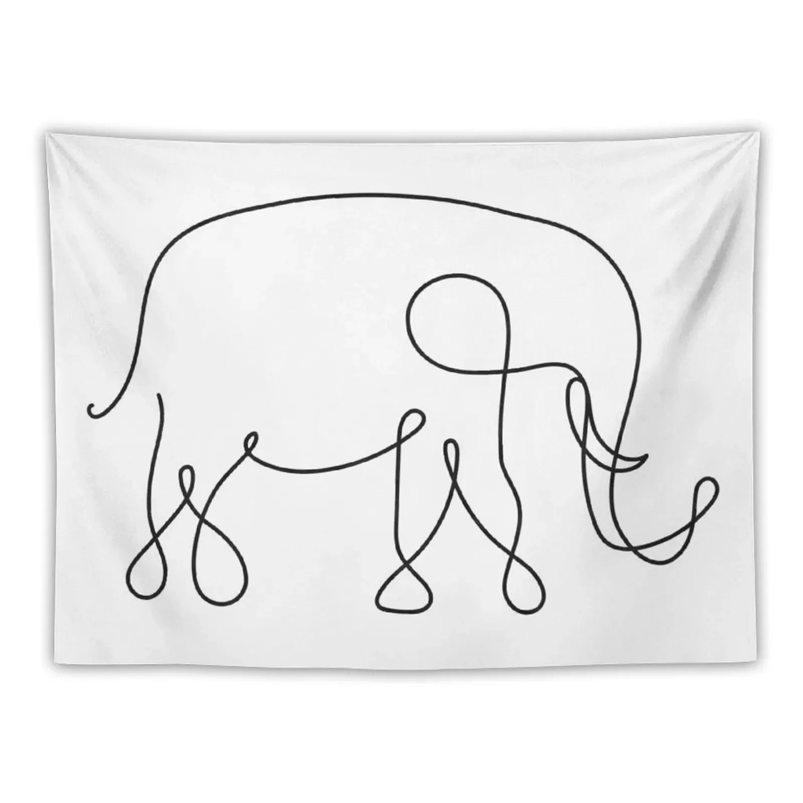 

Elephant Line Art Tapestry Wallpaper Bedroom Room Decore Aesthetic Wall Hanging Decor House Decoration Tapestry