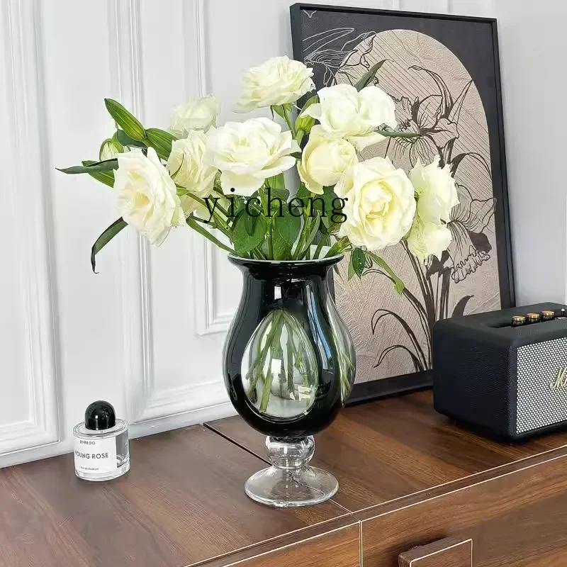 HP-31 Tall Vase Lily Of The Valley Wind Lamp Glazed Glass Flower Arrangement Ornament