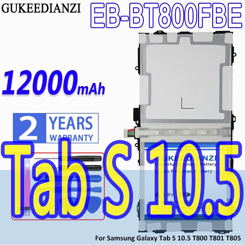 

GUKEEDIANZI 12000mAh EB-BT800FBE Battery For Samsung Galaxy Tab S 10.5 T800 T801 T805 Rechargeable Li-ion Tablet PC Batteries