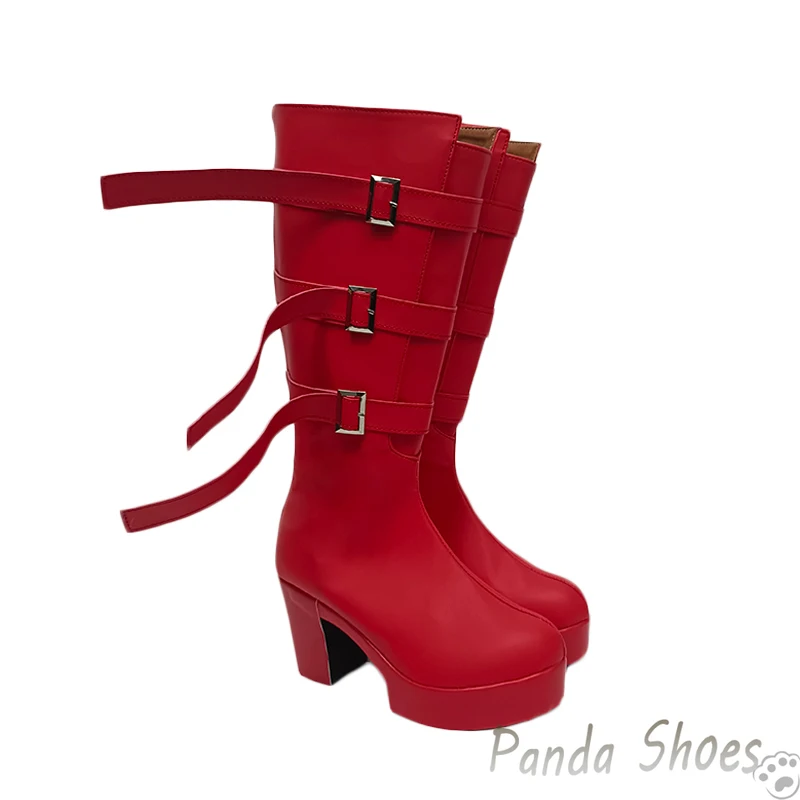 Anime Perona Cosplay Shoes Anime Game Cos Long Red Boots Perona Cosplay Costume Prop Shoes for Con Halloween Party