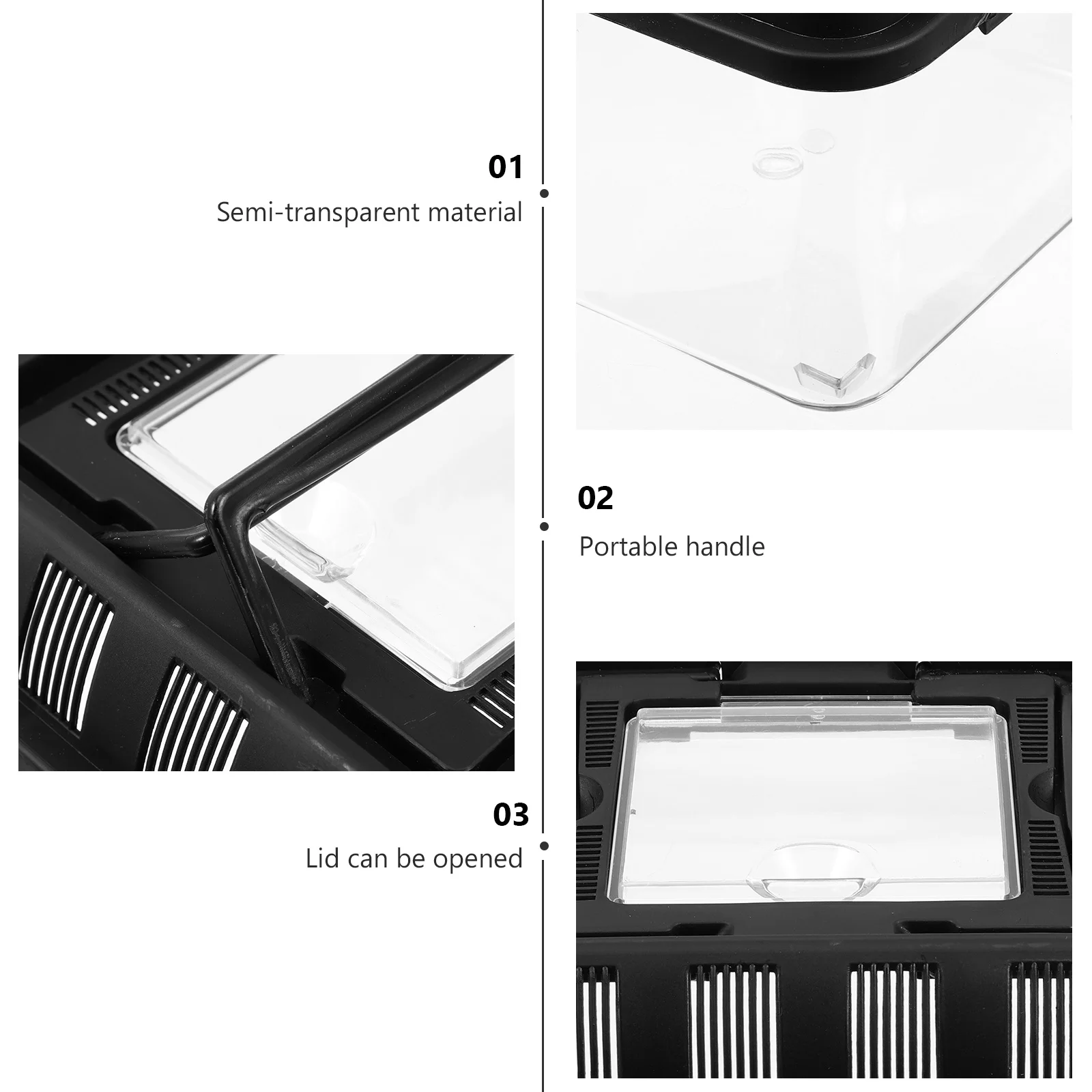 

Reptile Breeding Box Durable Transparent Ventilation Holes Climbing Pet Feeding Case Spider Holder Practical Storage