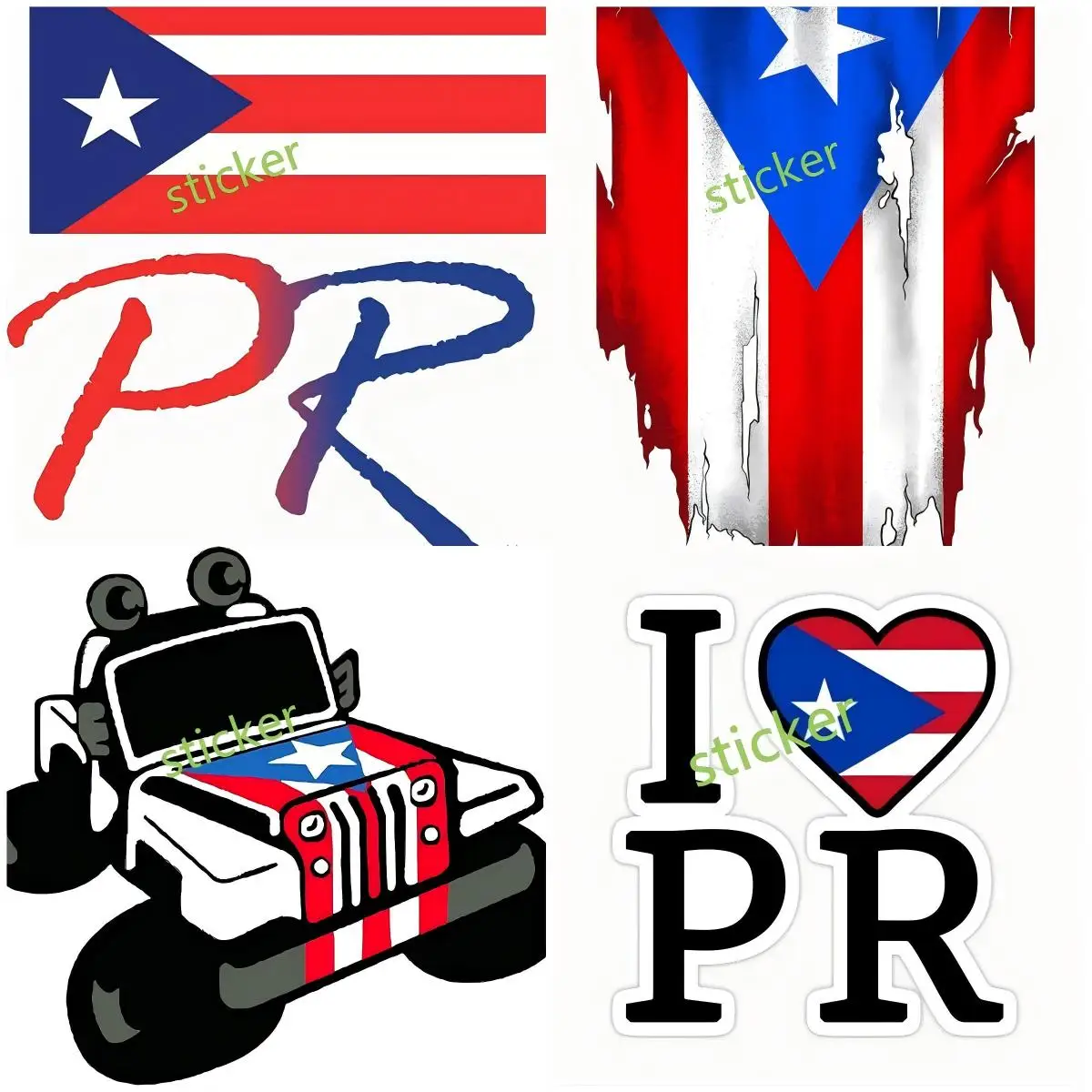 

Puerto Rico Personality Car Stickers and Decal Creativity Motorcycle Bumper Window Car Body Guitar Windows Sports Racing Exteri