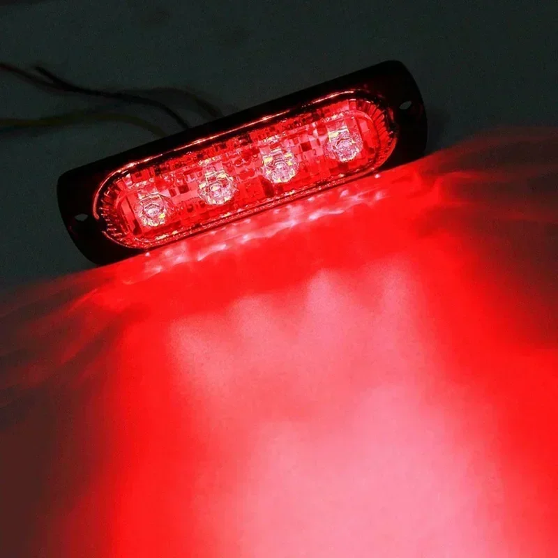 4LED Off-road Car Trailer Trucks Safety Urgent Working Fog Red Light Lamp DC 12V 12W LED Urgent Light Fast Heat Dissipation