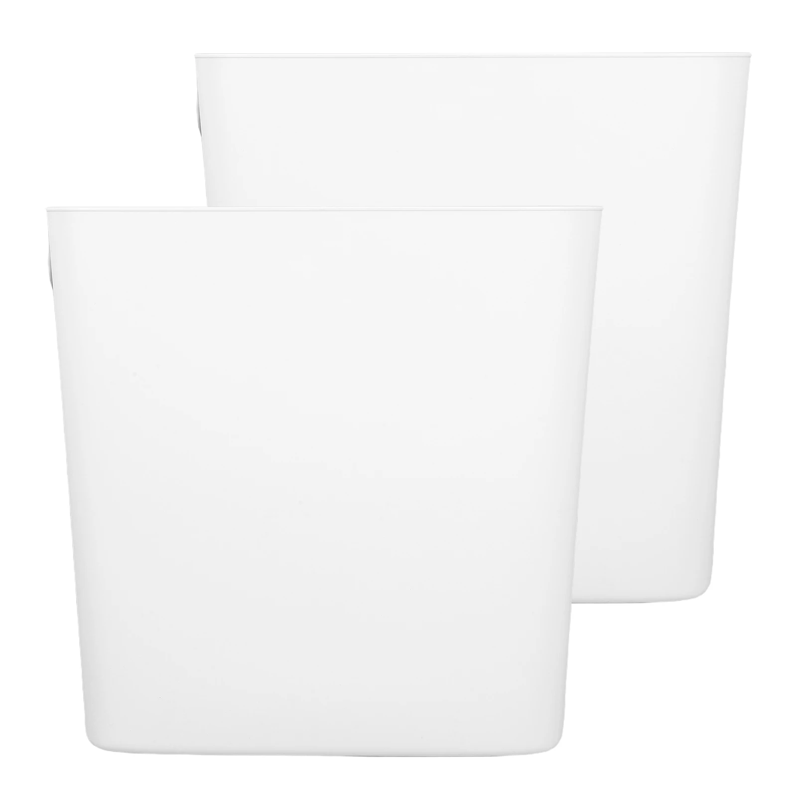 

2Pcs Slim Plastic Trash Bin Narrow White Garbage Container Card Ring Holder for Bathroom Kitchen Office Bedroom Small Waste