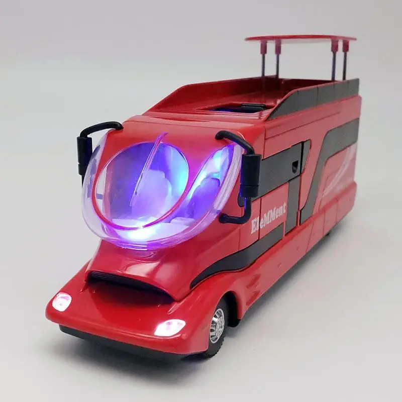 Alloy Luxury RV Recreational Dining Car Model Metal Toy Camper Van Motorhome Touring Car Model Sound and Light Childrens Gifts