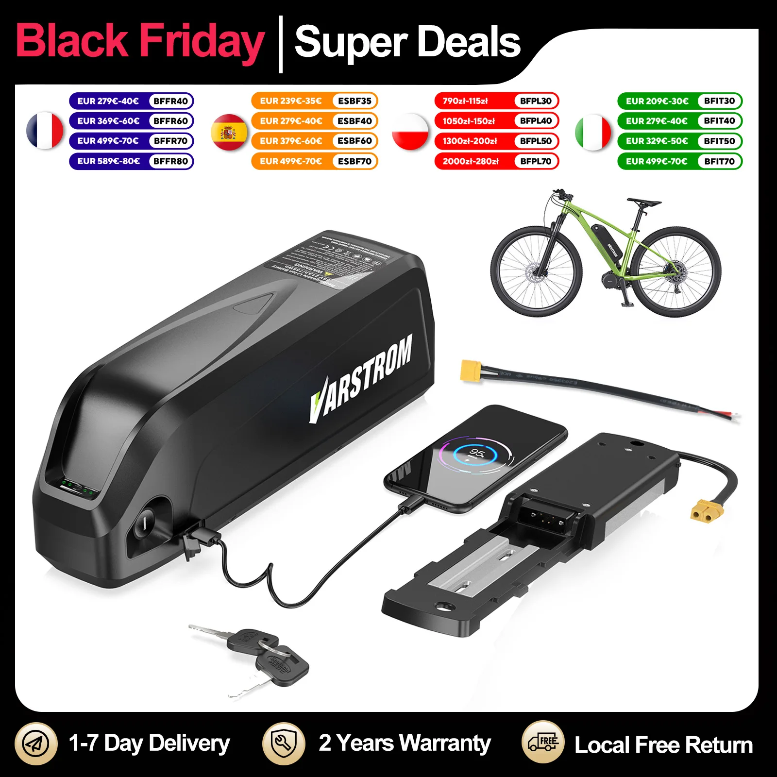 Hailong EBike Battery 36V 48V 52V 20Ah 24Ah Mountain Bicycle 18650 21700 Electric Bateria Pack for Bafang 1000W 750W 500W 250W