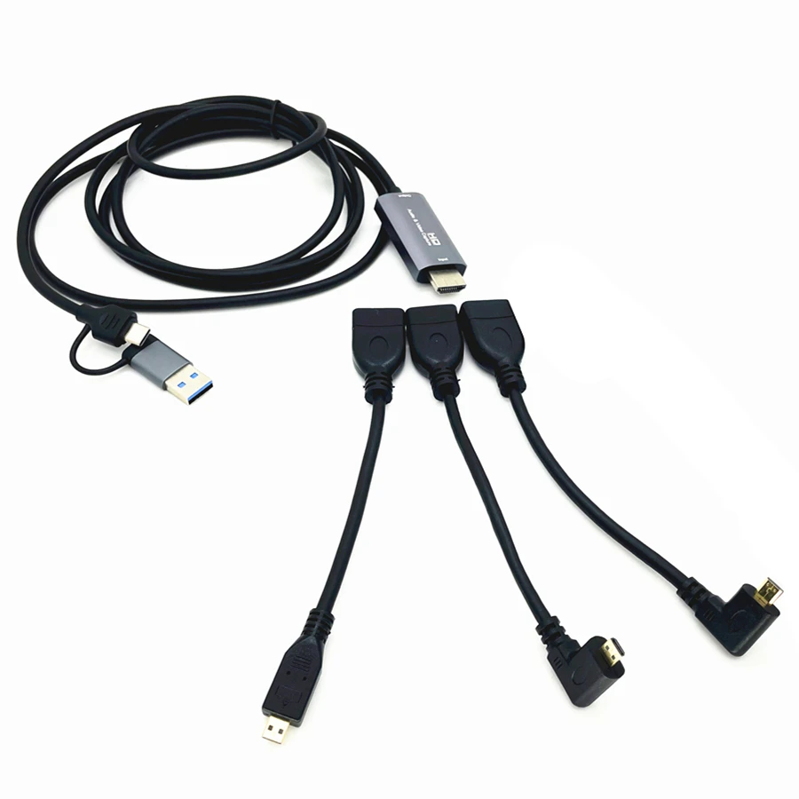 2in1 USB / Type-C to Micro HDMI-compatible Video Capture Card Live Streaming Cable for Sony ZV-E10 II ZV1 A7S3 A7R4 A6500 A6400