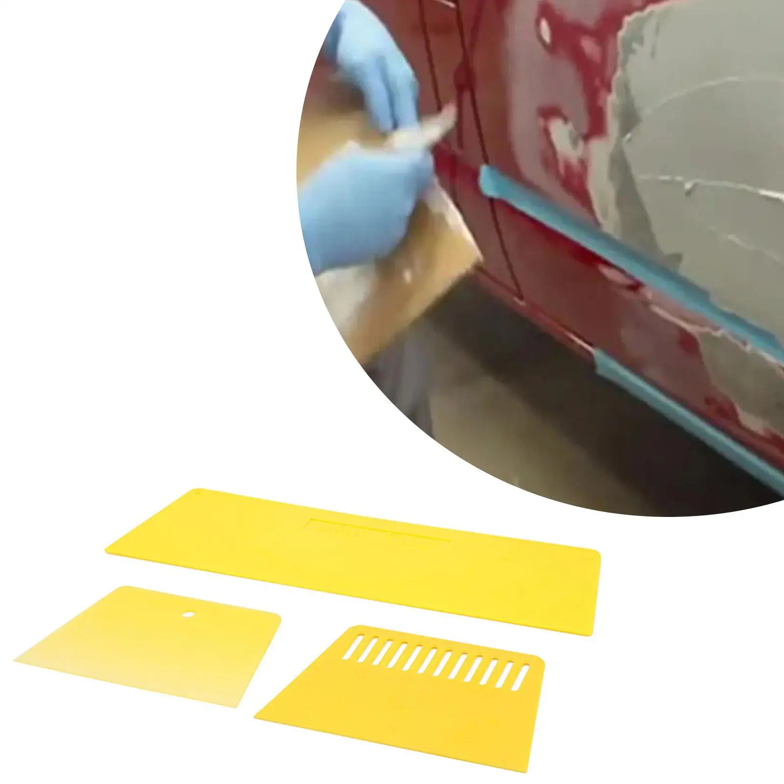 مجموعة من 3 حشوات جسم السيارة باللون الأصفر لتشكيل الشعر #4