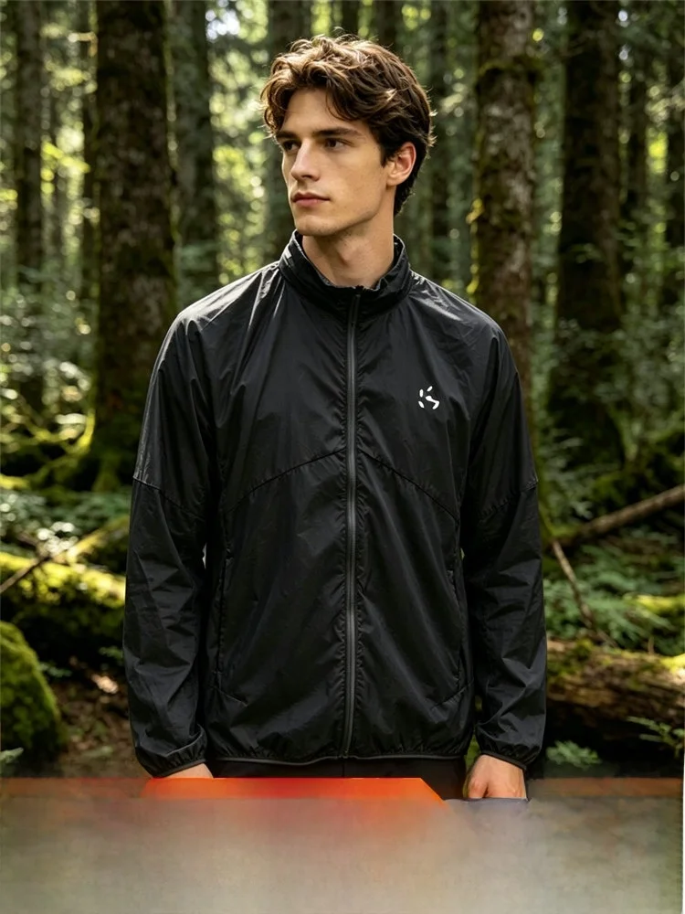 Outdoor Men's Ice Silk Sun Protection Jacket Standard Fit Long Sleeve Zipper Closure Casual Style Back Ventilation Heat Dissi...