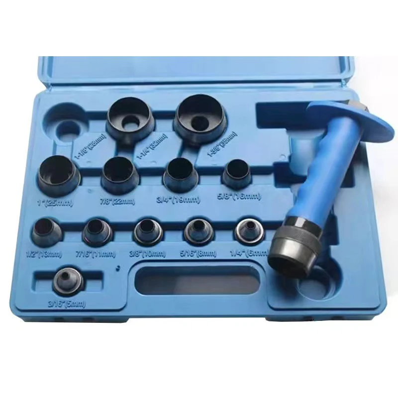 14Pcs Punch Set Gasket Cutter High Carbon Steel Hole Leather Punching Tools For Car Belt Maintenance Tools