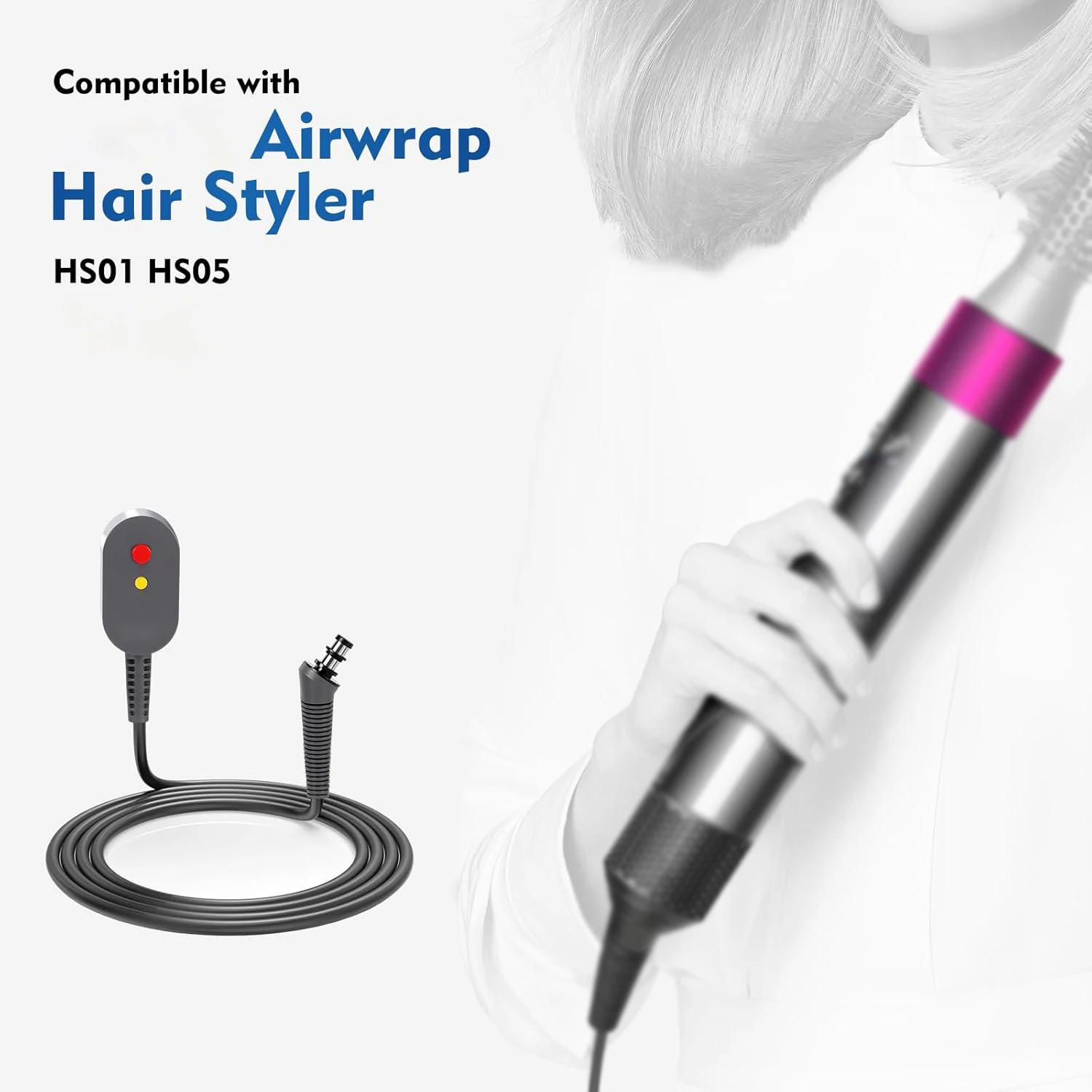 استبدال كابل شحن الطاقة المتوافق مع Airwrap 110 فولت، سلك الطاقة لمجعد الشعر، ملحق قابس لإصلاح أدوات التصميم