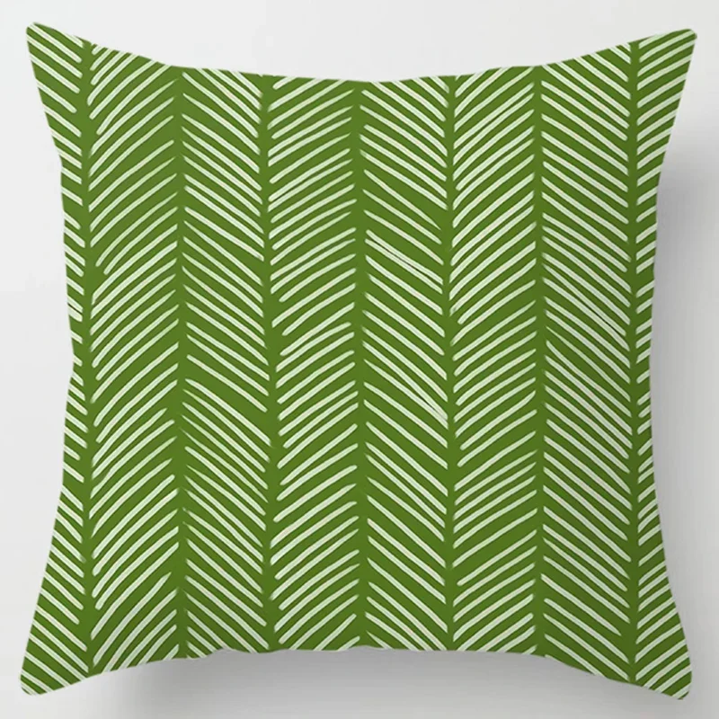 Simple dark green Geometric Print Pattern Square Cushion Cover Home Living Room Sofa Bedroom Decorative Pillow Case