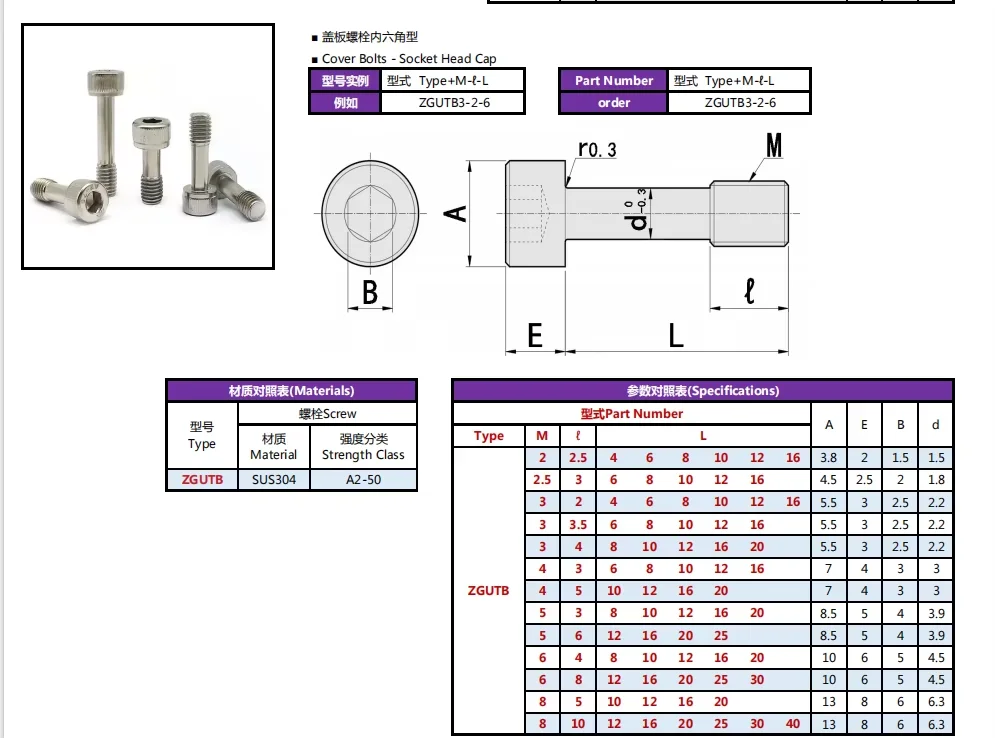 ZGUTB Stainless Steel Knurling Hexagon Socket Cap Cover Bolt Screw Precision Industrial Hardware for Automation