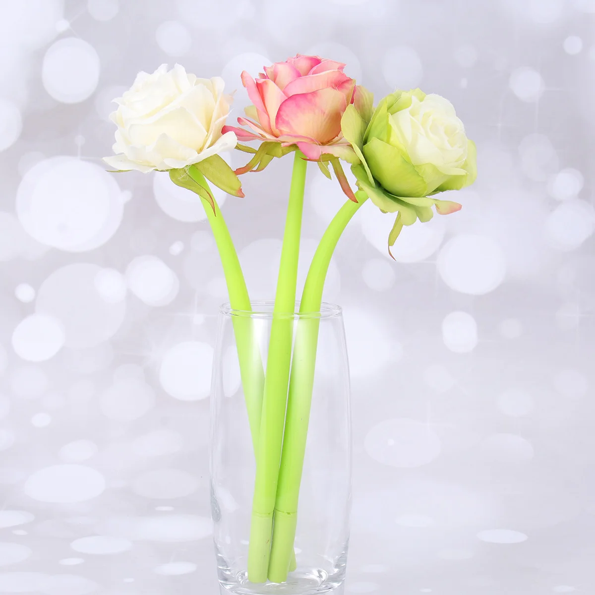 3pcs 0.5Mm Gel Ink Shaped Pens Creative Flower Design For School Office Home Black Ink Smooth Writing