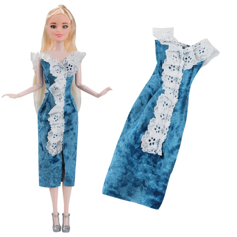 1/6 Fashion Doll Clothes 30cm 11 Inch Doll Dress Up Velvet Lace Dress Skirt Clothes Doll Clothing Accessories Play House Toys
