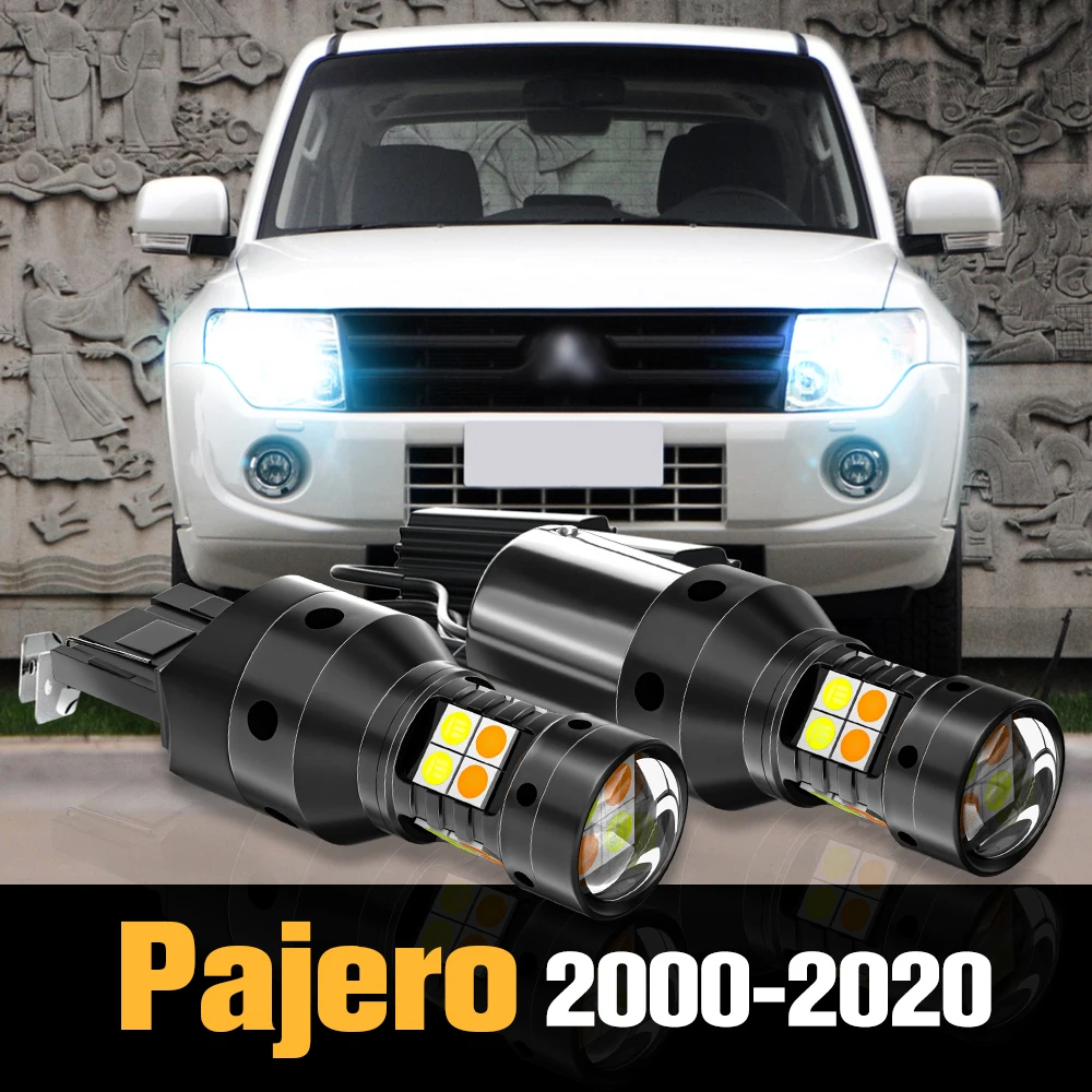 

2x Canbus LED Dual Mode Turn Signal+Daytime Running Light DRL Accessories For Mitsubishi Pajero V80 V93 V97 V98 Sport 2000-2020