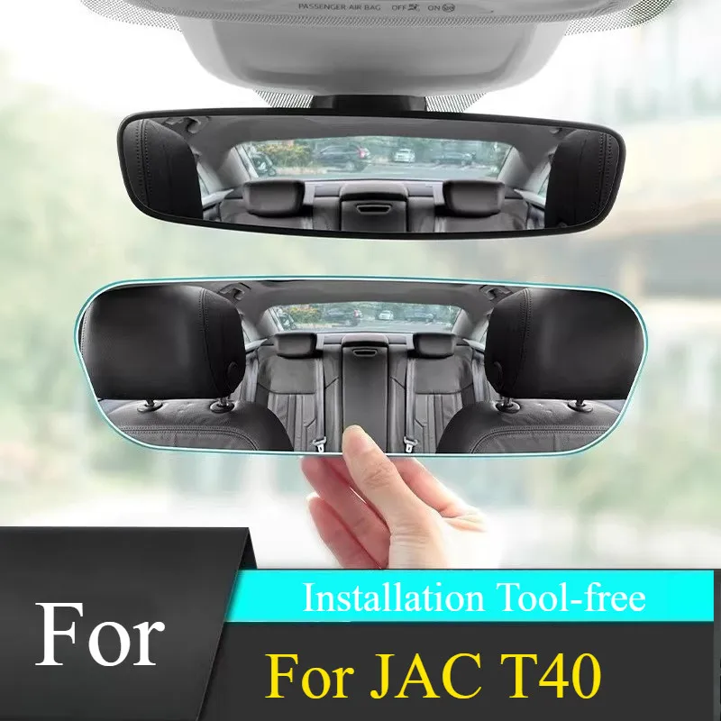 

For JAC T40 In-car Rearview Mirror Snap-on Installation Tool-free Anti-glare Interior Trim and Features