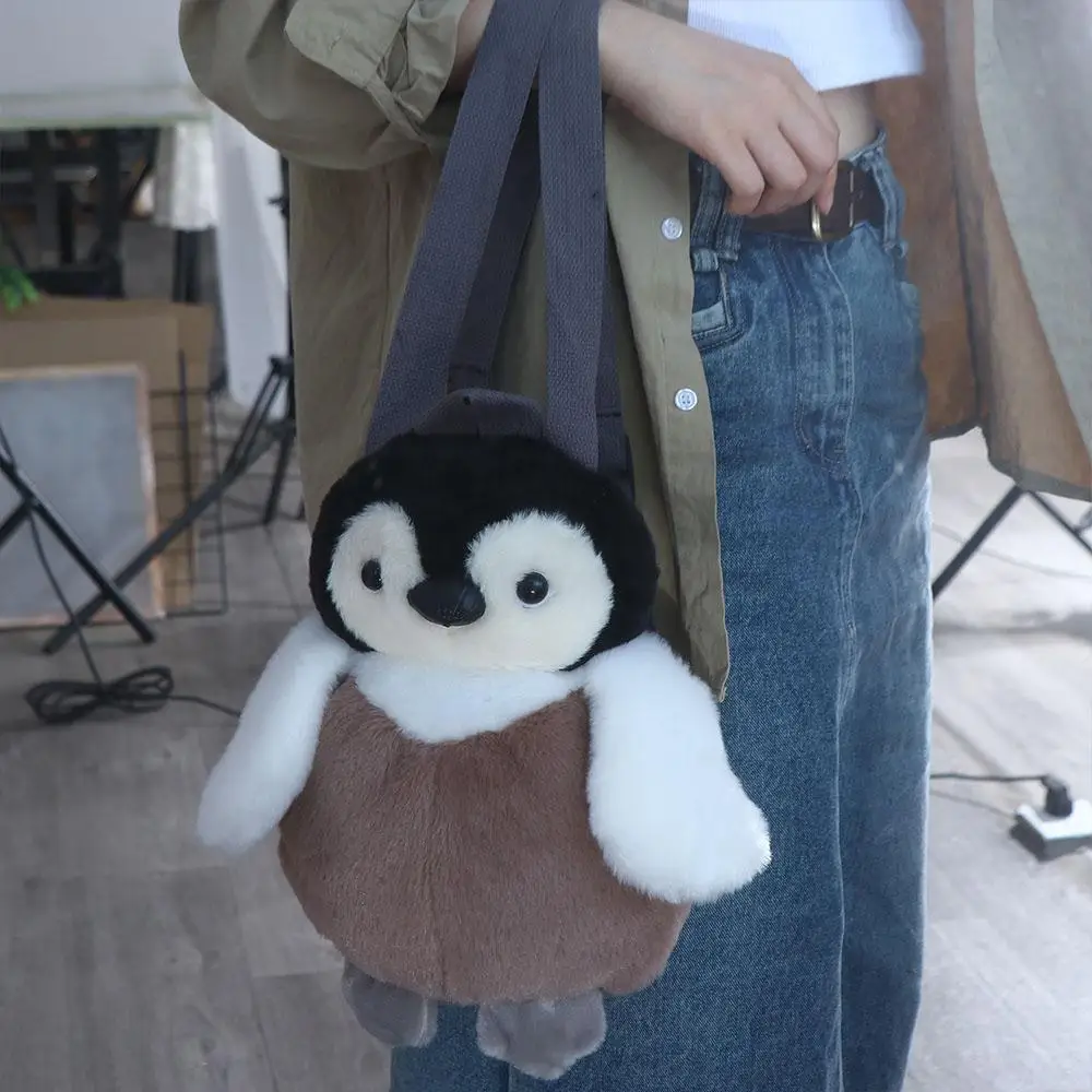 Borsa borsa per cellulare borsa a tracolla borsa a tracolla pinguino peluche pinguino borsa a tracolla in peluche borsa a tracolla imbottita zaino animale