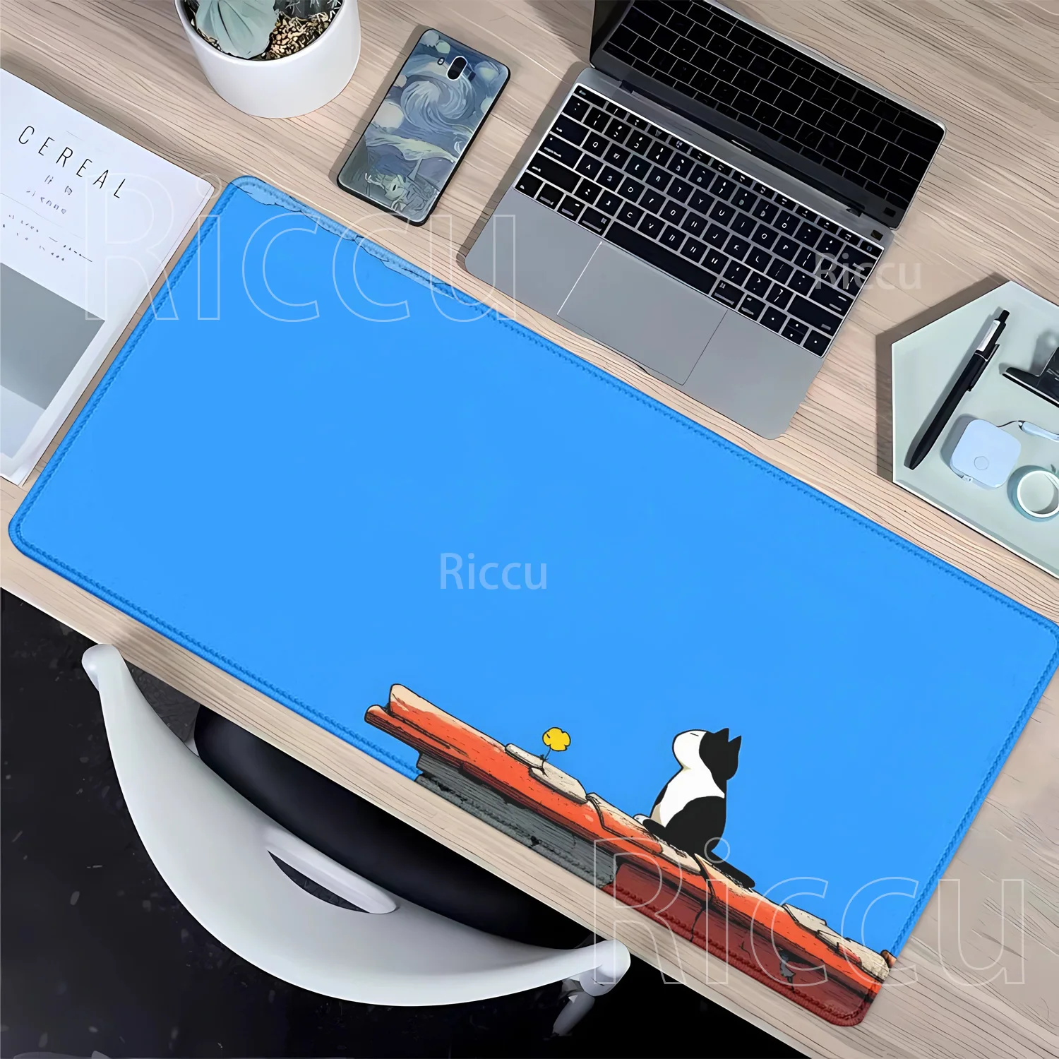 HD Printing Mouse Pads Black Cat cute scenery Gaming 400x900mm Large overlock Mousepad Gamer Rubber Company accessories Desk Mat