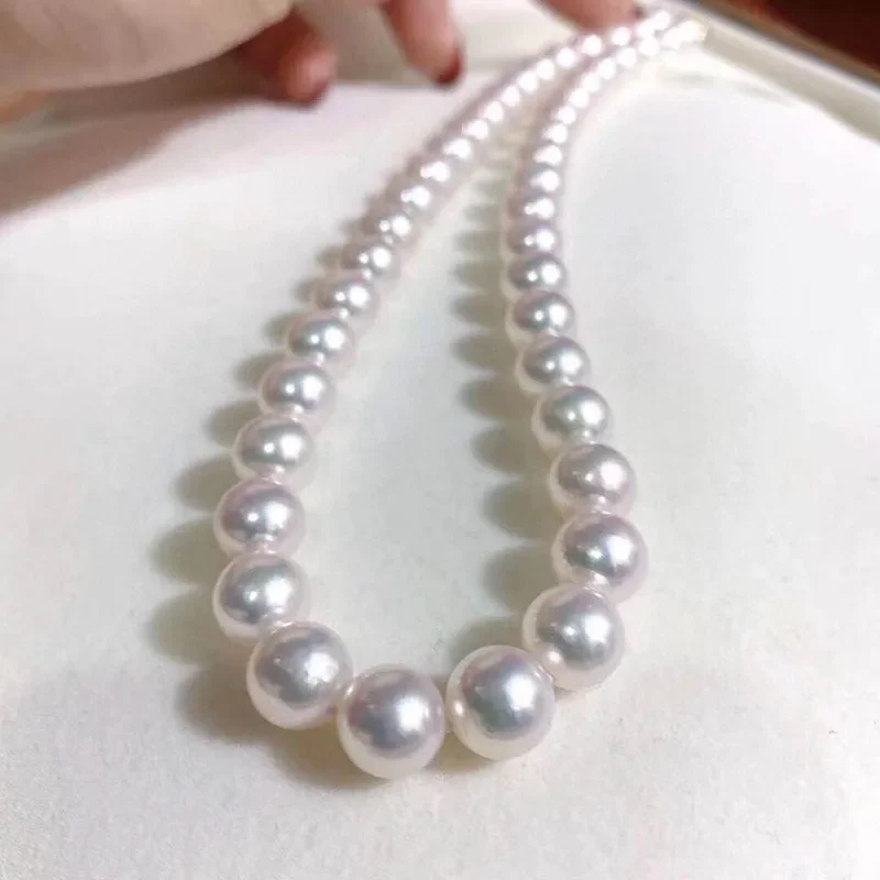 Beautiful Genuine 10-11mm Necklace Sea White Pearl with some Flaw Fine Jewelry Gifts Pendnats for Women 925 Sterling Silver