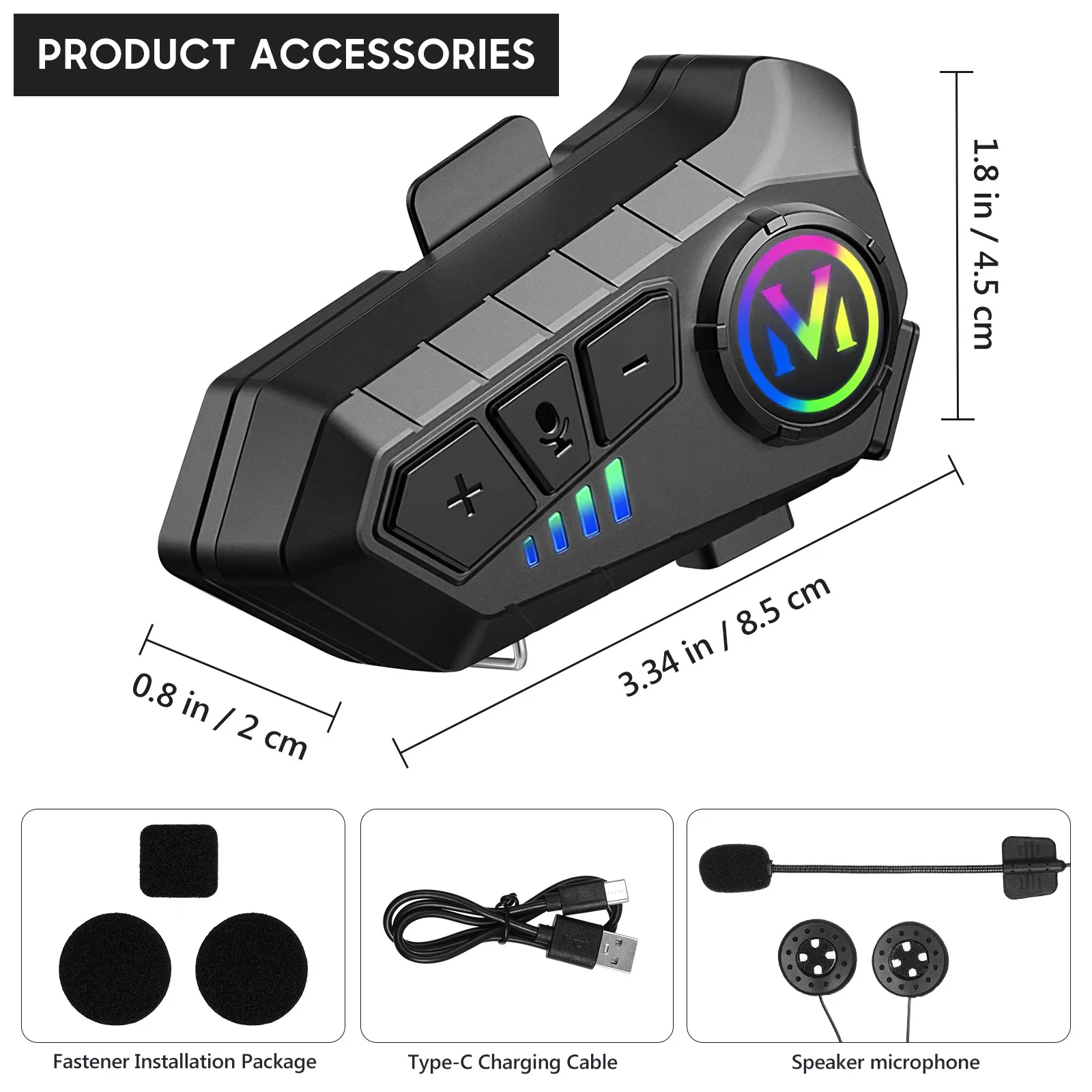 .3 Мотоциклетная гарнитура Hi-Fi Звук Длительный срок службы Шумоподавление Беспроводной полнолицевой динамик