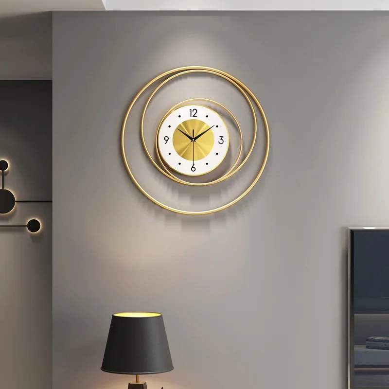 Gold Large Modern Wall Clock Simple Nordic Light Luxury Design Silent Operation Creative Living Room Decorative Wall Watch Gift