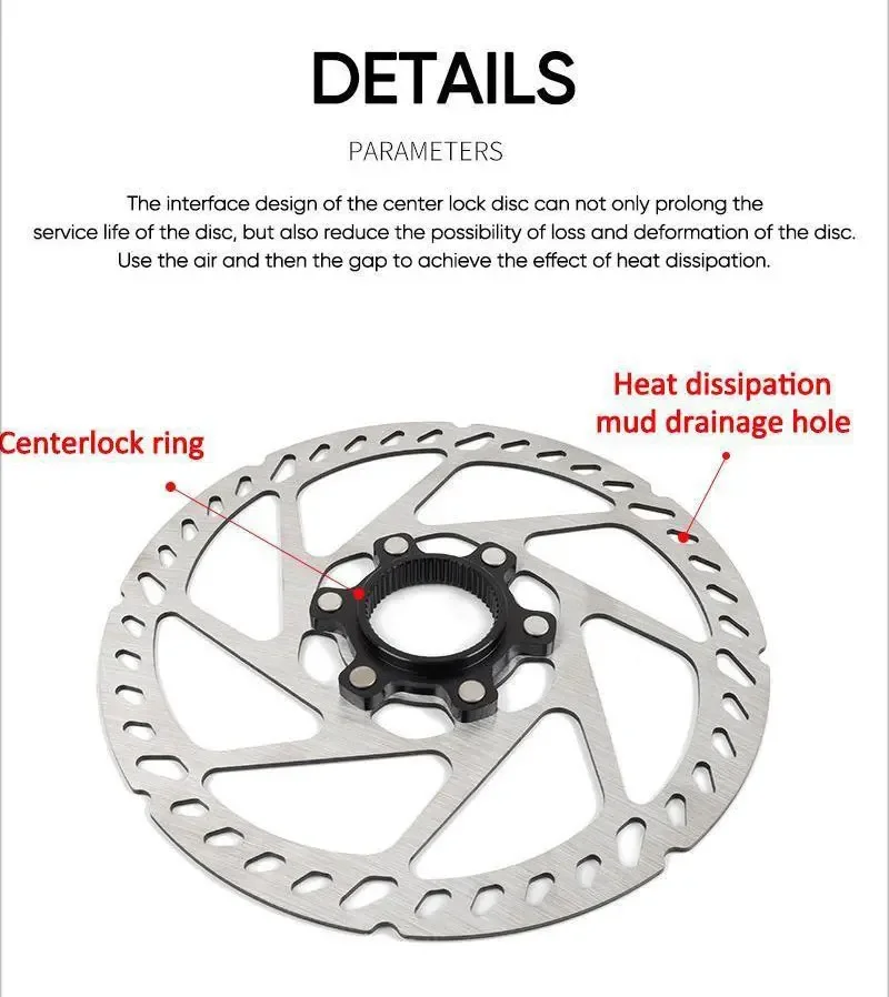 BUCKLOS Fahrrad Centerlock Rotor 140/160/180/203 MM Bike Center Lock Rotor Straße Mountainbike Centerlock Bremsscheibe MTB Rotoren – Detail 4