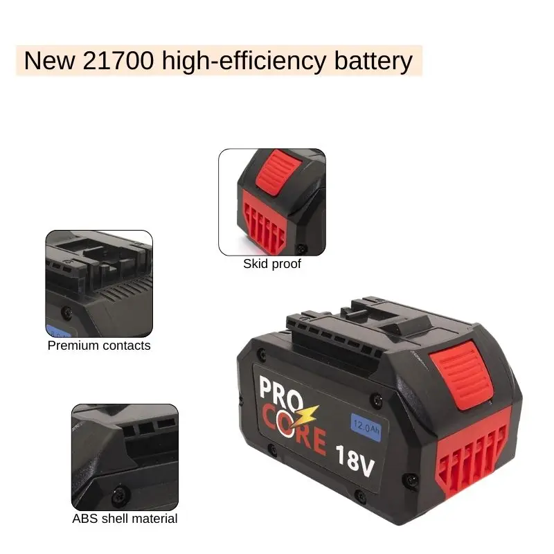 For BOSCH Professional 18V 8.0 Ah10.0Ah 12.0Ah 21700 Battery ProCORE 18V Li-ion Replacement for BAT609 BAT618 with bms