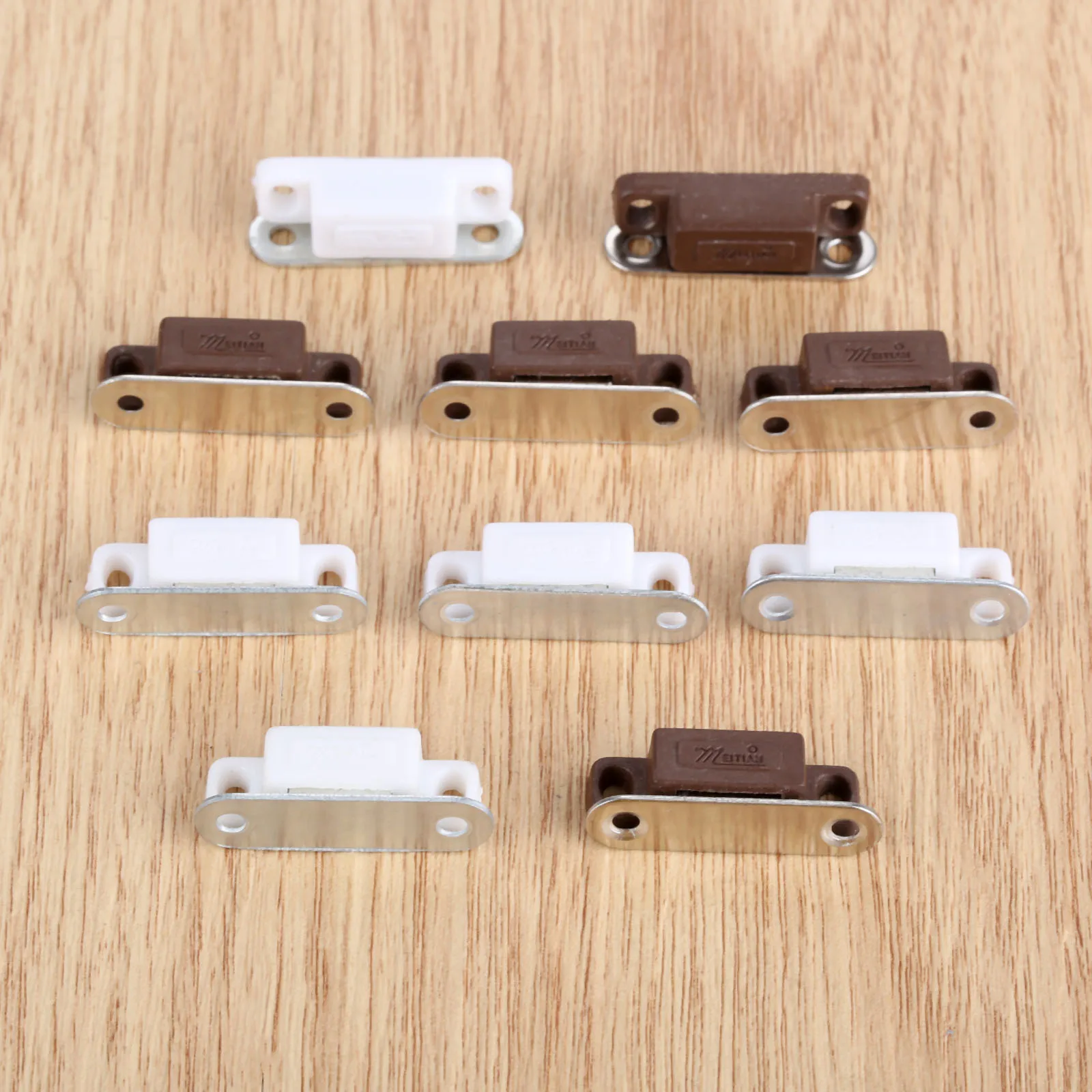 5 Pcs 27*10mm Magnetic Door Catches Kitchen Cupboard Wardrobe Cabinet Latch Catch with Screws Furniture Hardware White/Brown