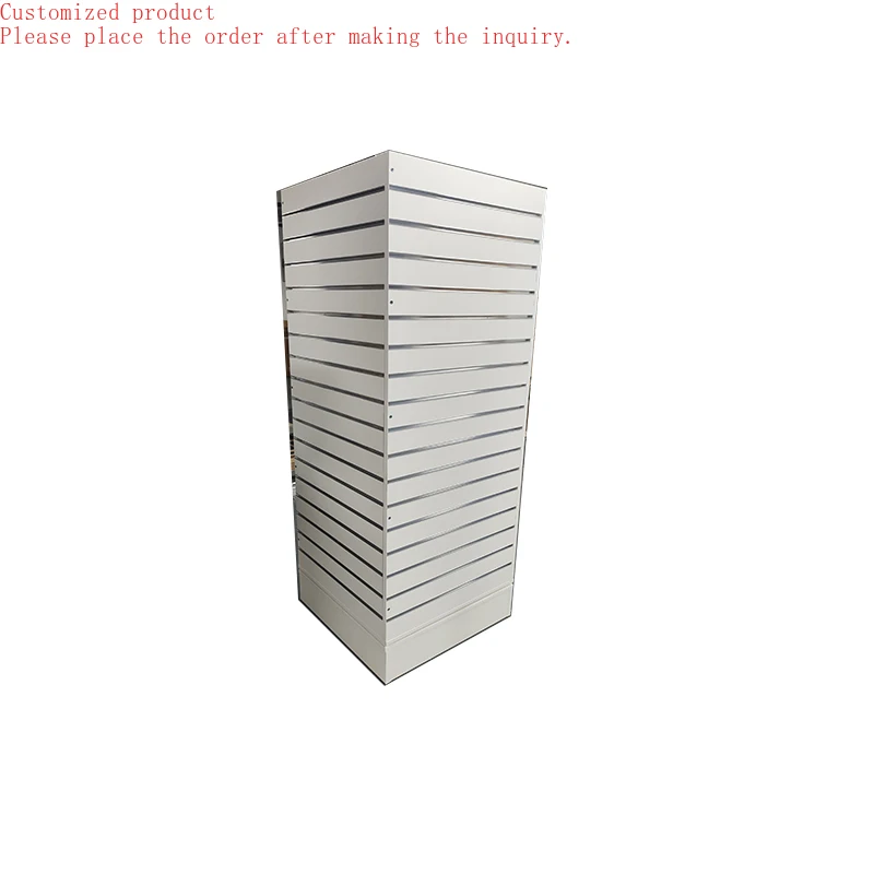 

Custom.HIKUYA MDF Slatwall Display Stand Rotatable Slatwall Display - White Color