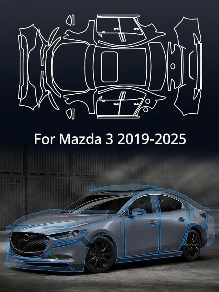 

For Mazda 3 2019-2025 TPU Paint Protection Film Self-Healing Matte And Clear Bra Pre-cut PPF Kit Car Body Anti-Scratch Resistant