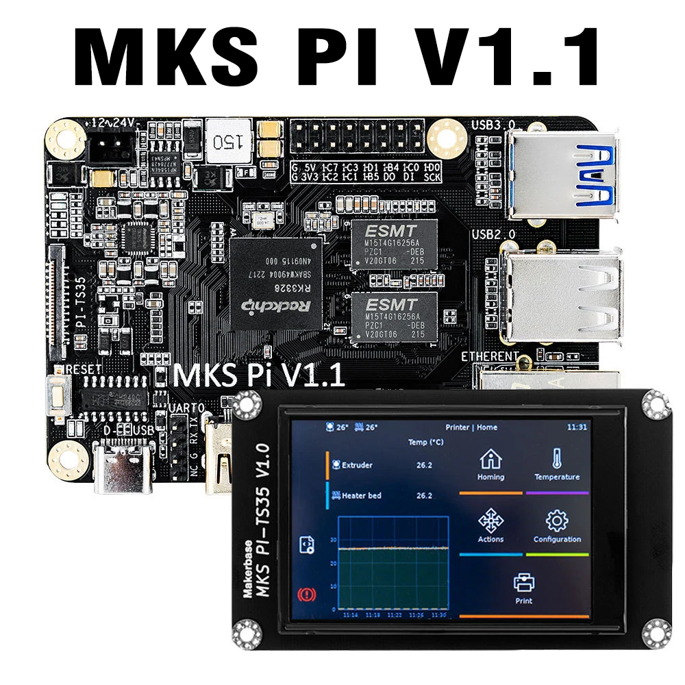 Makerbase MKS PI V1.1 Board DC12/24V 15W With Quad-core 64bits SOC Onboard Runs RK3328 Klipper Screen for Voron VS Raspberry Pi