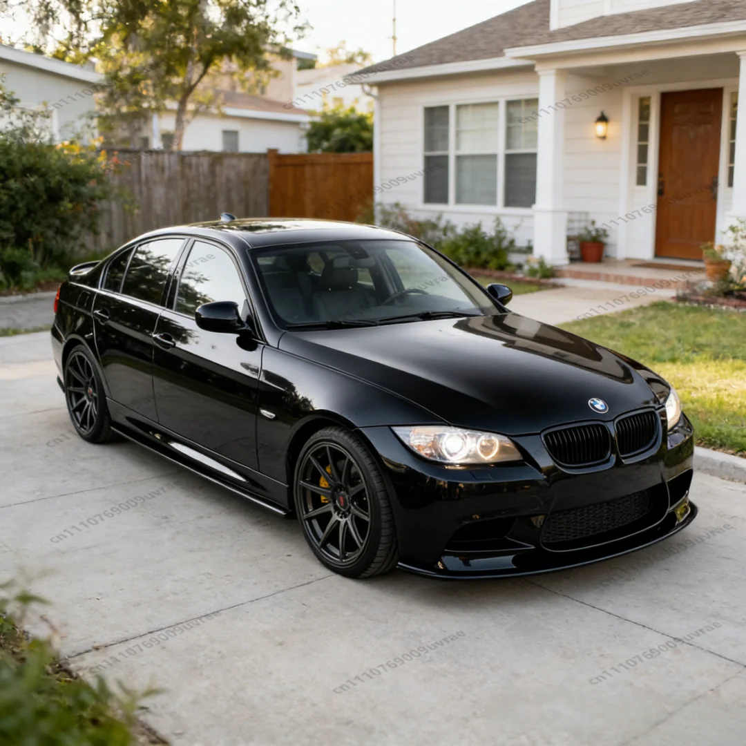 

Для BMW 3 серии E90 E92 E93 M3 2005-2013: Комплект из 4 глянцевых черных ABS-сплиттеров-накладок на пороги, спойлер-крылья, защита бампера