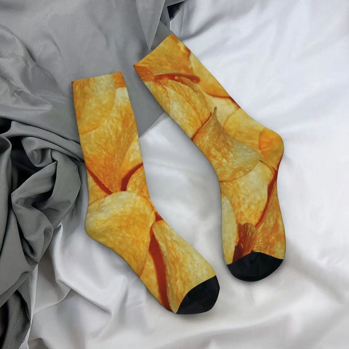

All Seasons Potato Chips Socks Harajuku Crew Socks Casual Stockings for Men Women Gifts