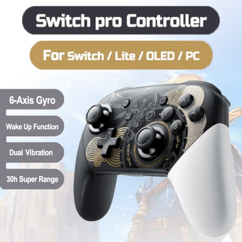 Controlador de mando inalámbrico Bluetooth con función de activación Joystick giroscopio de 6 ejes vibración HD para consola de juegos de PC
