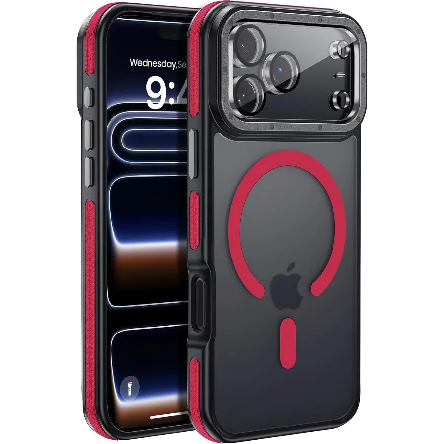 Strong Magnetic for iPhone 17 Pro Case with Camera Lens Protector 10Ft Military-Grade Protection Compatible with MagSafe Shockp