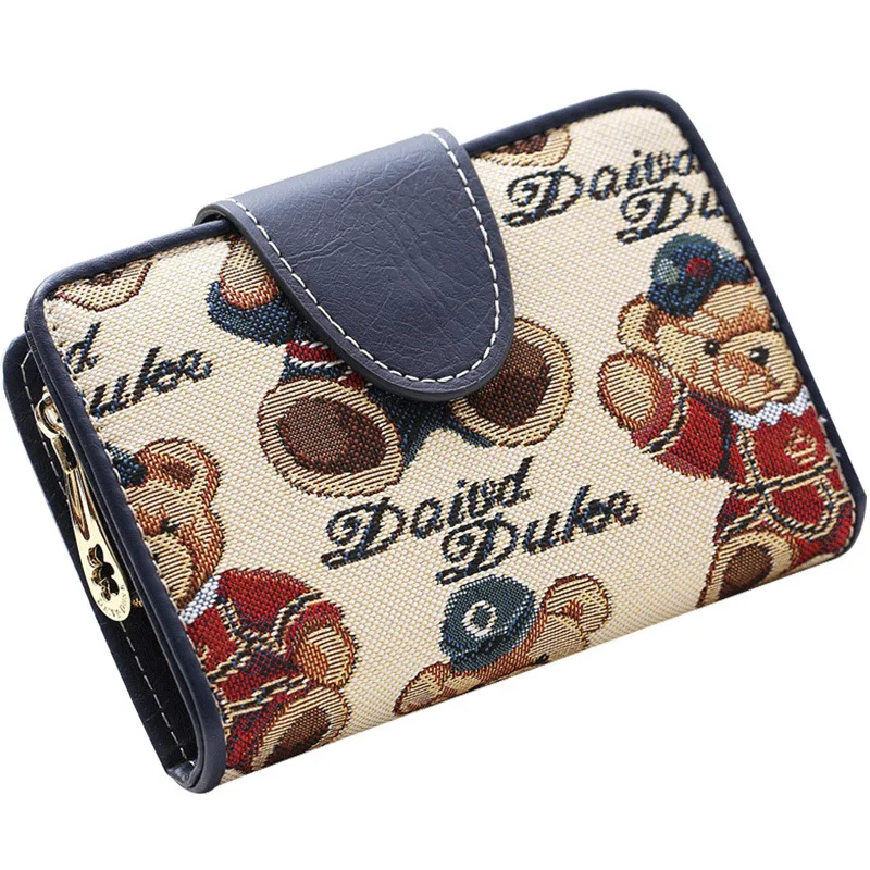 women Wallet brief paragraph 2022 new students cute cartoon bear folding ms contracted multi-function zero wallet female