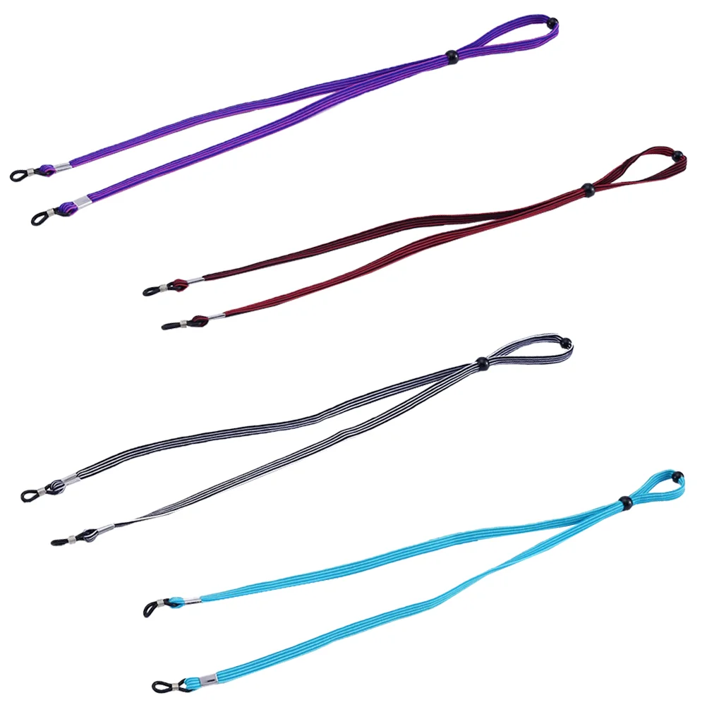 4 Pcs Elastic Glasses Cord Chain Sun Running Adjustable Lanyard Eye Fixed Accessories Fiber Non-skid Rope Sunglasses